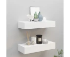 Wall-mounted Drawer Shelves 2 pcs White 60x23.5x10cm MDF