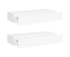 Wall-mounted Drawer Shelves 2 pcs White 60x23.5x10cm MDF