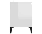 TV Cabinet with Metal Legs High Gloss White 103.5x35x50 cm