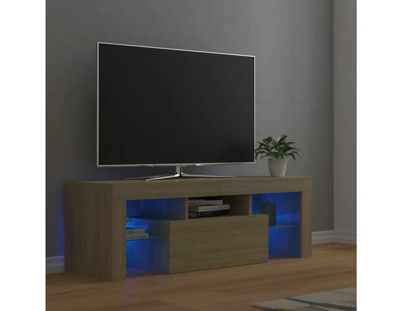 TV Cabinet with LED Lights Sonoma Oak 120x35x40 cm