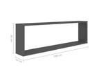 Wall Cube Shelves 6 pcs Grey 100x15x30 cm Engineered Wood