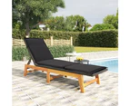 Sun Lounger with Cushion Poly Rattan&Solid Wood Acacia