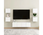 Wall Mounted TV Cabinets 4 pcs High Gloss White 30.5x30x30 cm