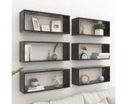 Wall Cube Shelves 6 pcs Black 60x15x23 cm Engineered Wood