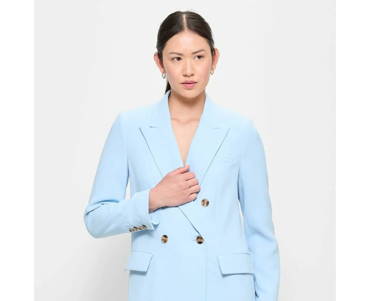 Crepe Double Breasted Blazer - Preview