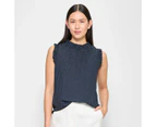 Sleeveless Ruffle Neck Tank Top - Preview