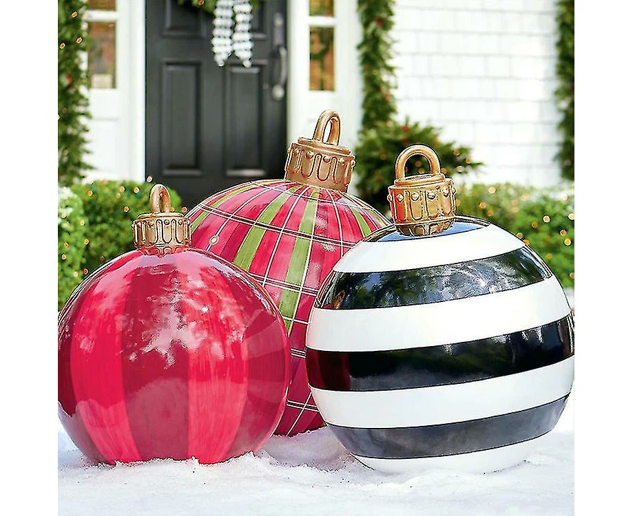 Gigbuff Cam 24 Inch  Pvc Inflatable Christmas Ball ,christmas Inflatables Ball For Indoor Outdoor Yard