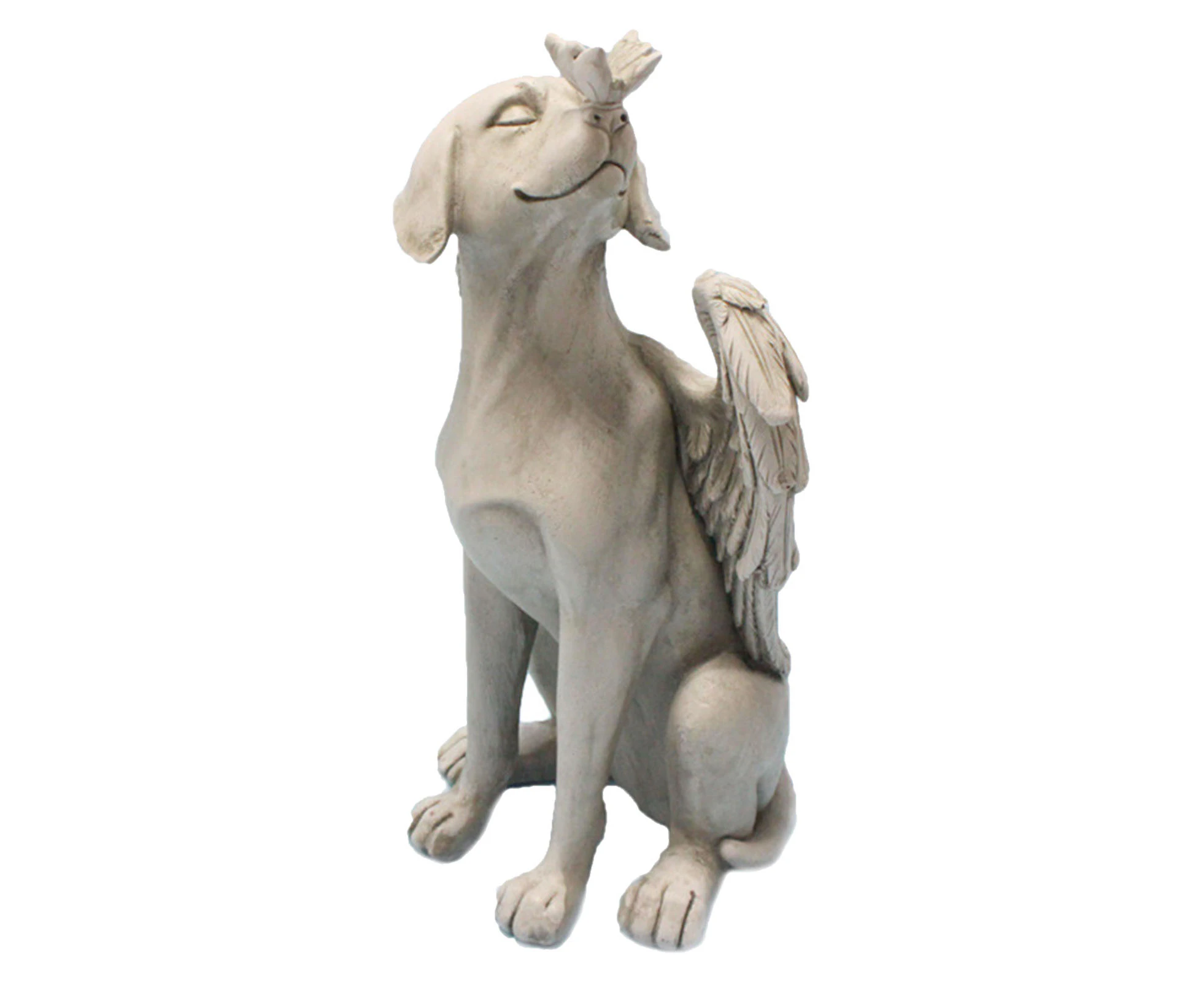 2024 Angel Dog Memorial Statue Hand Carving Vivid Exquisite Synthetic Resin Pet Memorial Stones for Outdoor Garden