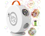 Bubble Machine Automatic Rotating 90°/360° Portable Electric Bubble Machine USB-White