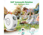 Bubble Machine Automatic Rotating 90°/360° Portable Electric Bubble Machine USB-White