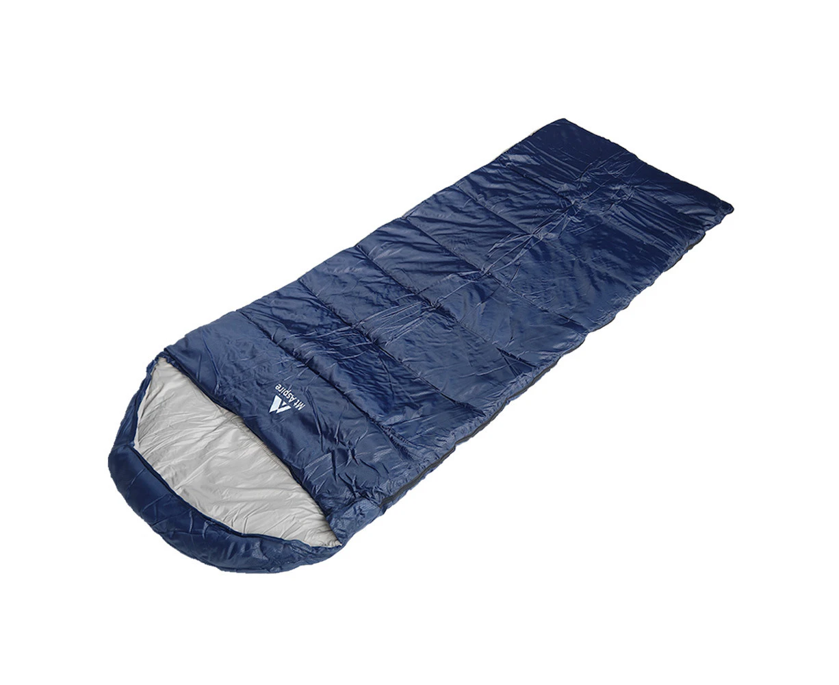 Mt Aspire Sleeping Bag Single Camping Hiking Winter Thermal -10C Navy Blue