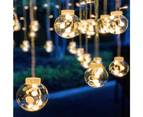 Water-resistant Wishing Ball Curtain String Lights Fairy Hanging Lights for Christmas Tree Decoration Patio Lawn Garden Wedding - Warm White