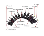 Laptop Charging Adapter Collection 34PCS Connectors USB to DC 5521 5.5x2.1 - Black