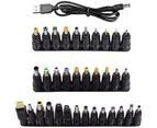 Laptop Charging Adapter Collection 34PCS Connectors USB to DC 5521 5.5x2.1 - Black