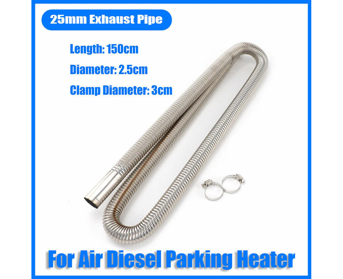 60cm - 300cm Air Diesel Parking Heater Stainless Steel Exhaust Pipe Tube Gas