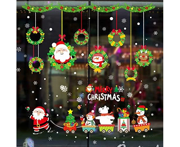 Christmas Window Clings Snowflake Decals Christmas Window Stickers Christmas Window Decorations for Xmas Winter Party Christmas Decorations