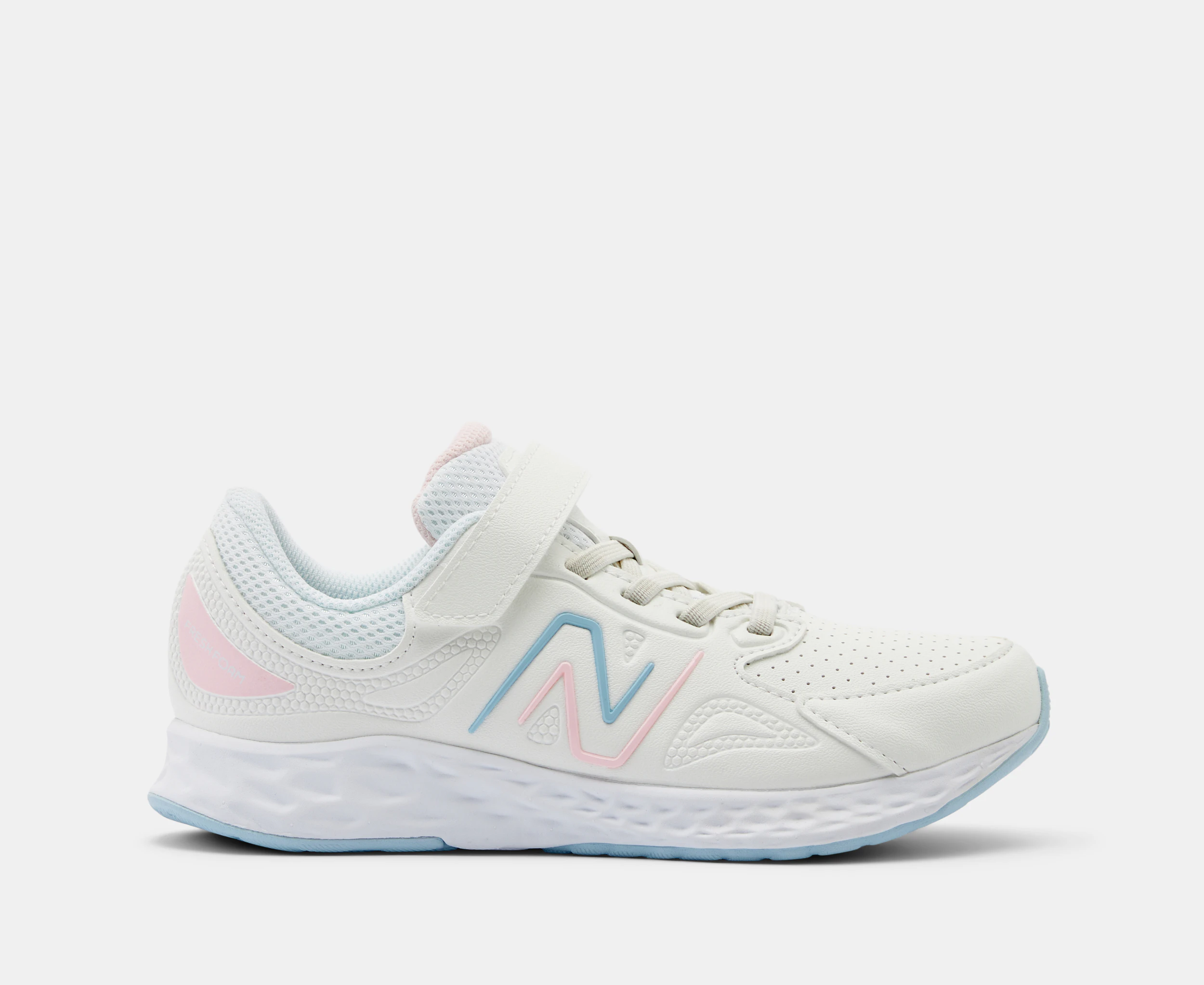 New Balance Girls' Fresh Foam 76T V1 Running Shoes - White/Pink/Blue