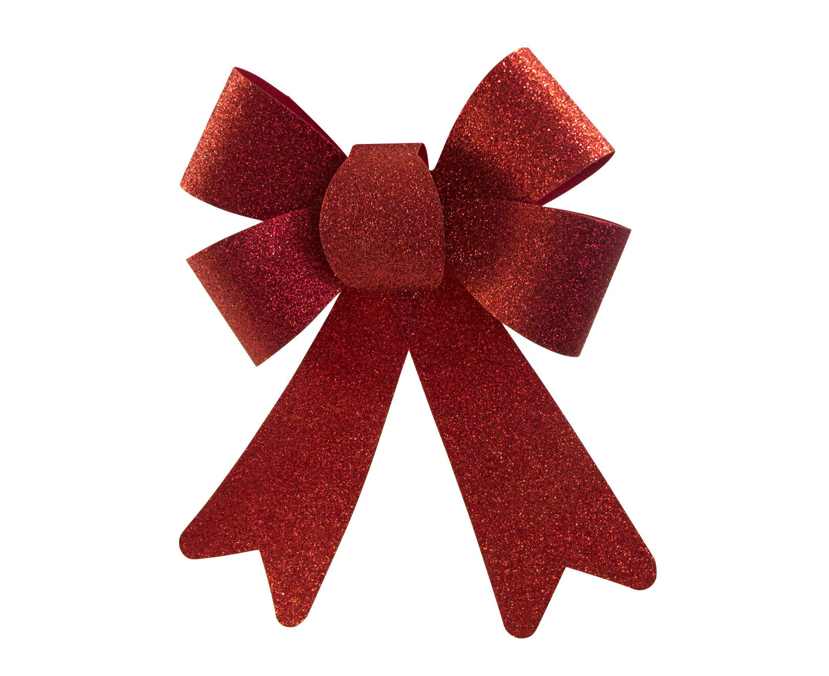 Red Glitter PVC Christmas Tree Bow Decoration - 24cm