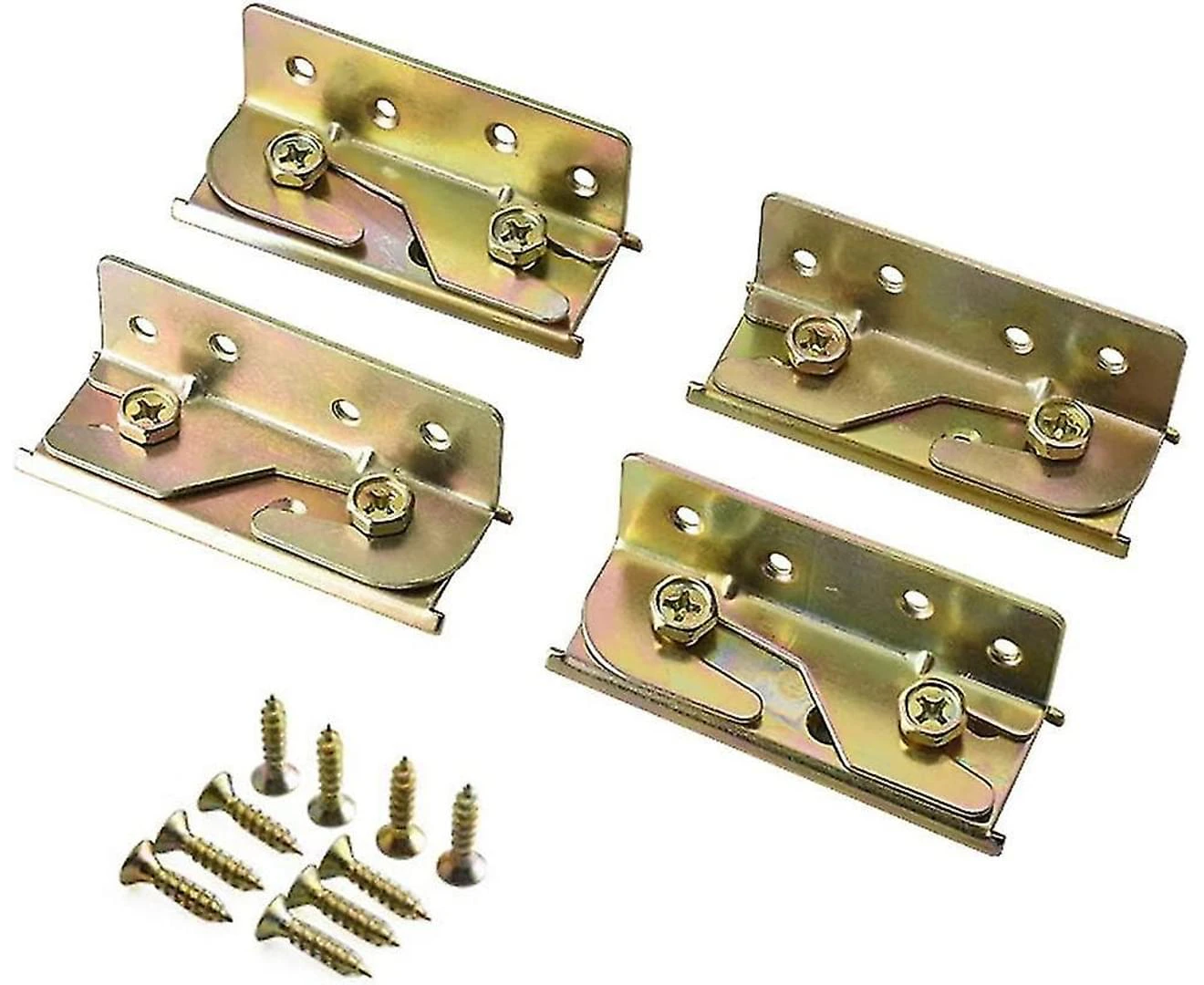 Bed Hinge, 4 Pieces Bed Rail Bracket, Heavy Duty Bed Hinge,With Screws, For Bedroom Bed Hinge Bracket Fixed Connection