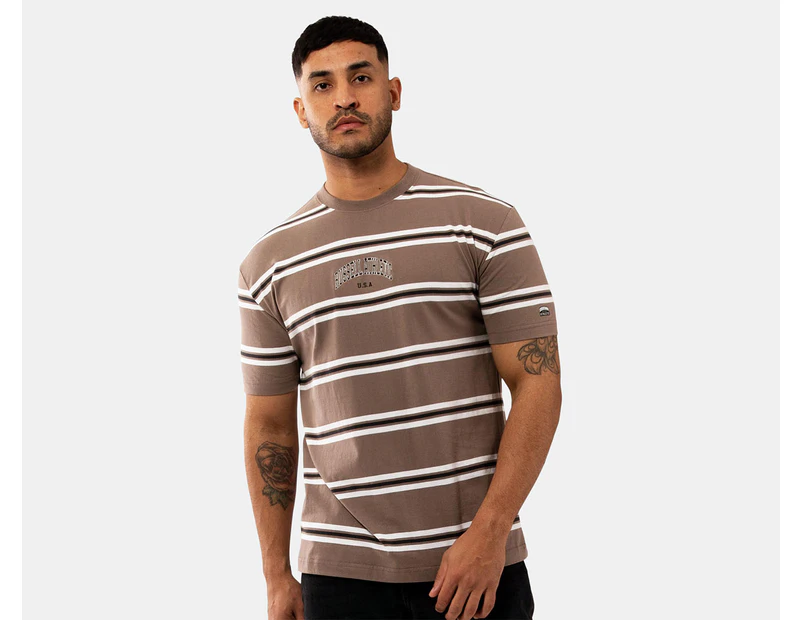 Russell Athletic Men's City Stripe Tee / T-Shirt / Tshirt - Mocha