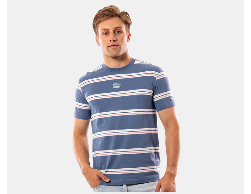 Russell Athletic Men's Malibu Stripe Tee / T-Shirt / Tshirt - Seal