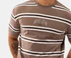 Russell Athletic Men's City Stripe Tee / T-Shirt / Tshirt - Mocha