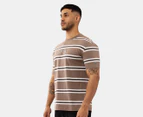 Russell Athletic Men's City Stripe Tee / T-Shirt / Tshirt - Mocha