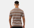 Russell Athletic Men's City Stripe Tee / T-Shirt / Tshirt - Mocha