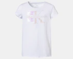 Calvin Klein Girls' Dimension Monogram Tee / T-Shirt / Tshirt - White