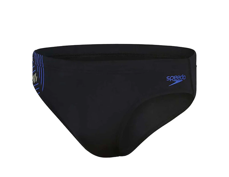 Speedo Tech Panel 7cm Brief Mens Black Blue Sprtz