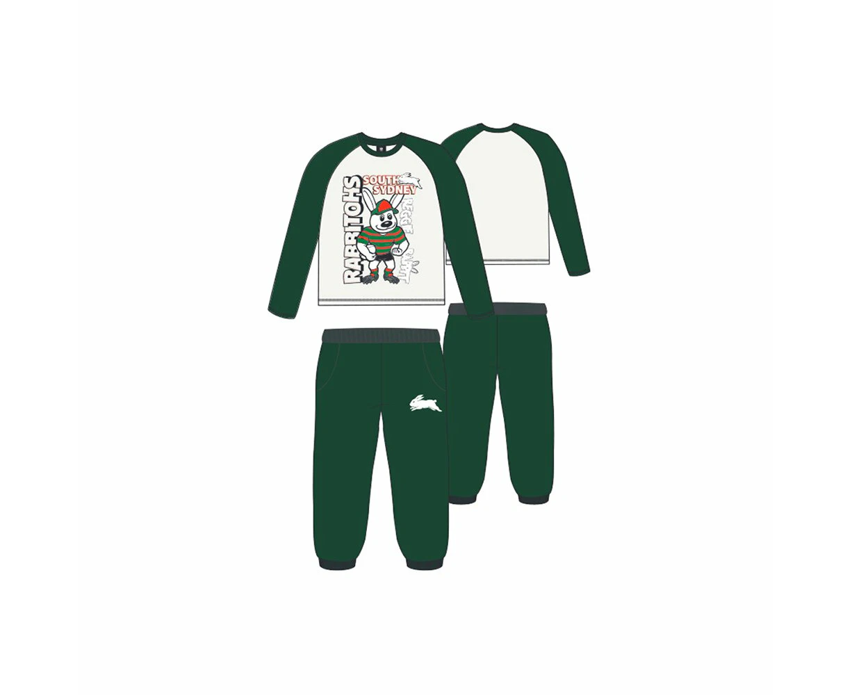 South Sydney Rabbitohs Kids Raglan Sleeve Cuffed PJ Set