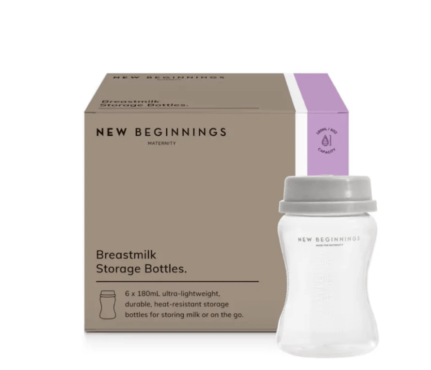 New Beginnings Breast Milk Storage Bottle 180ml 6pcs