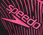 Speedo Women's Medley Logo One-Piece Swimsuit - Black/Electric Pink