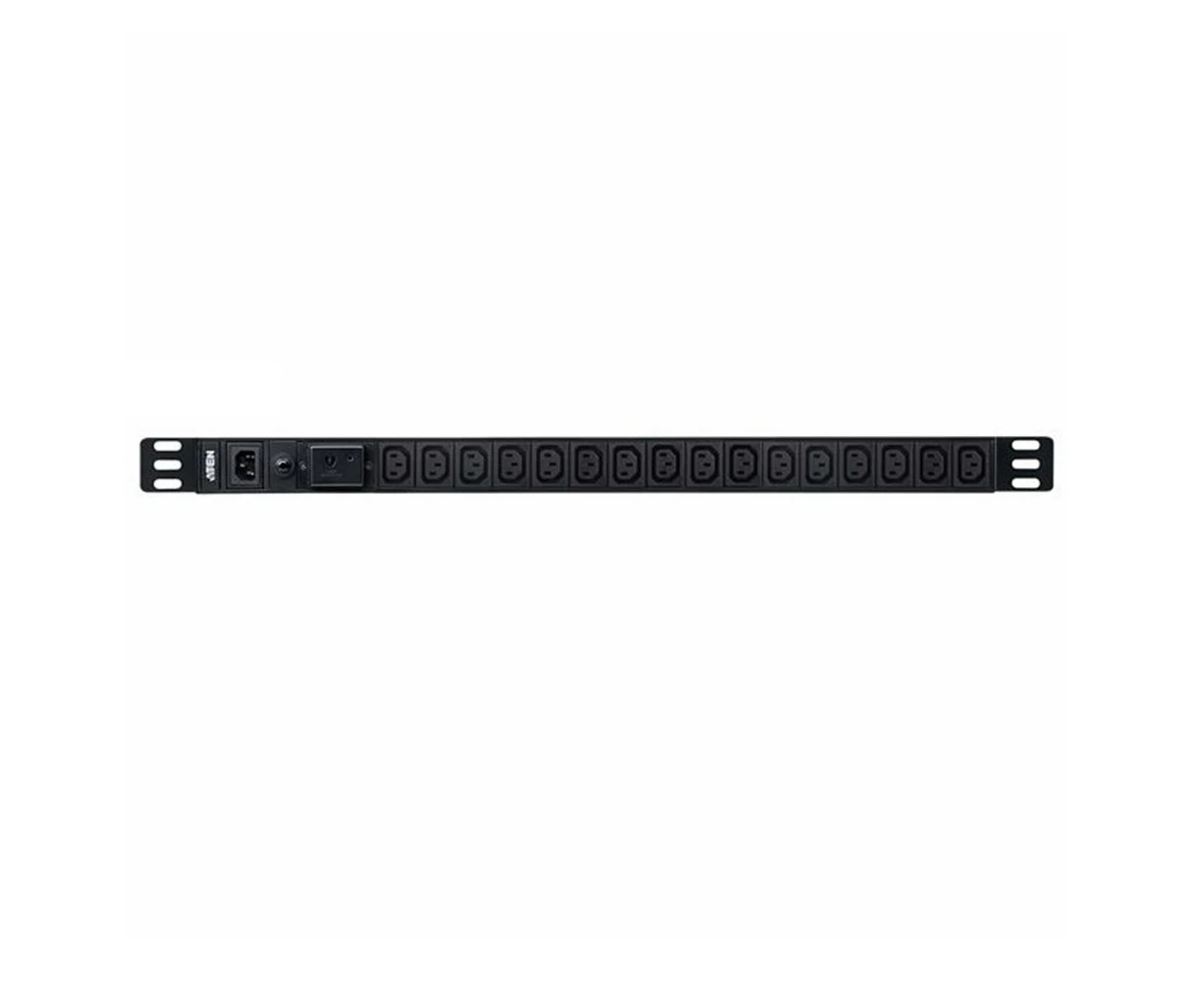 Aten 0U Basic PDU with Surge Protection, 16x IEC Sockets, 10A Max, 100-240VAC, 50-60HZ, Overcurrent protection, Aluminum materia