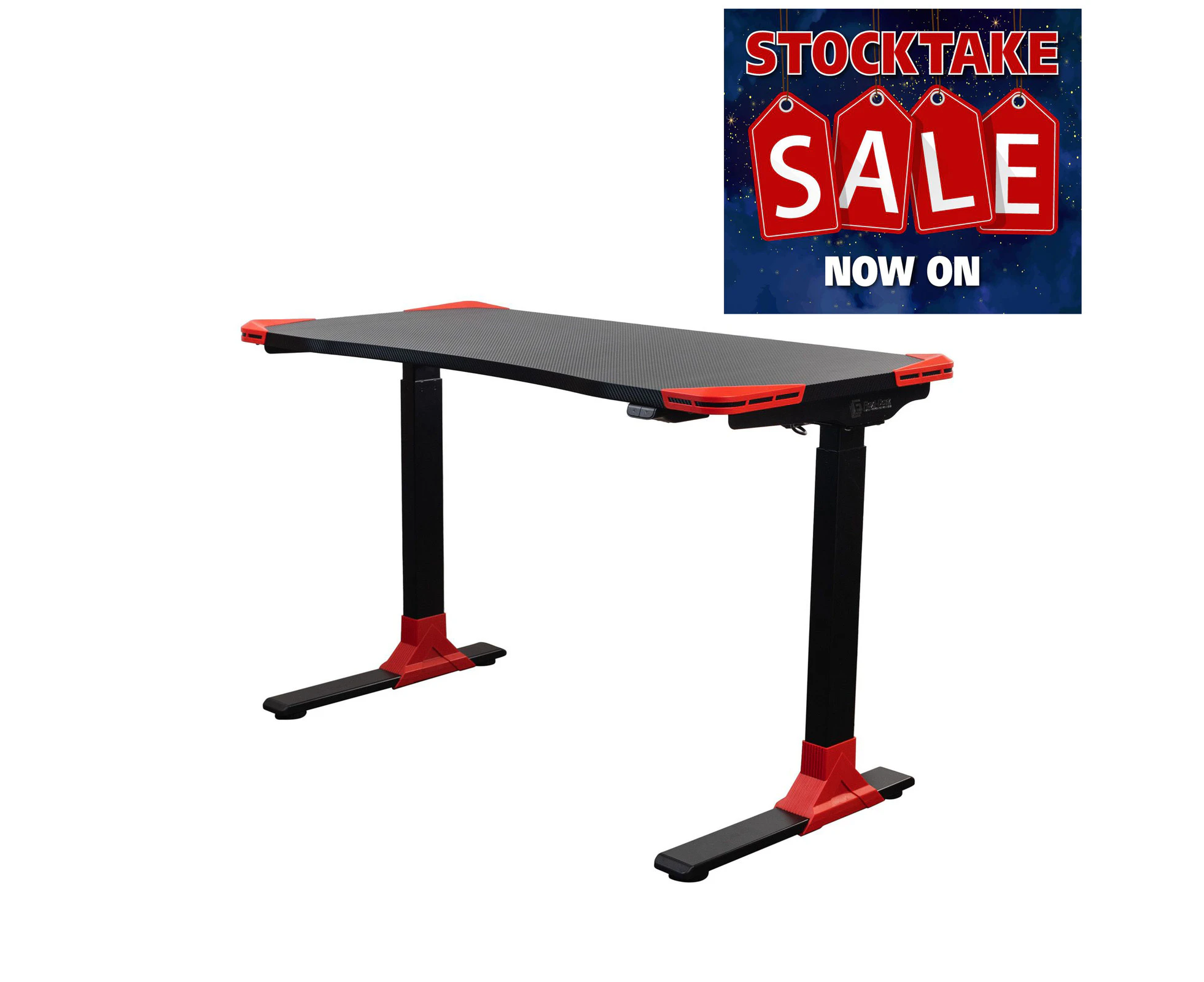 Flexi-Desk HA-119E Electric Sit/Stand Gaming Desk Carbon Fibre finish