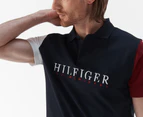 Tommy Hilfiger Men's Branded Colourblock Polo Shirt - Desert Sky