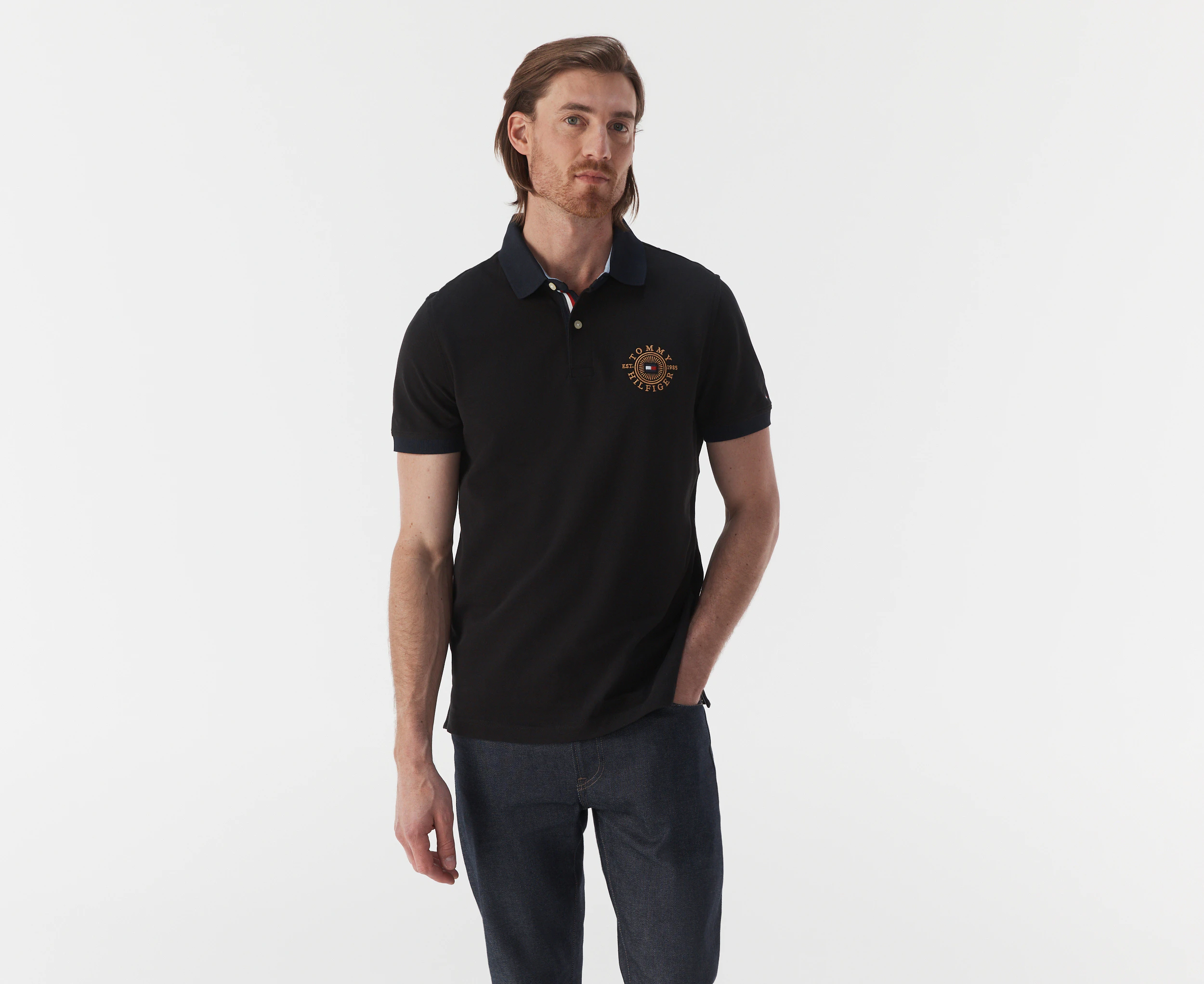 Tommy Hilfiger Men's Trevor Short Sleeve Polo Shirt - Dark Sable