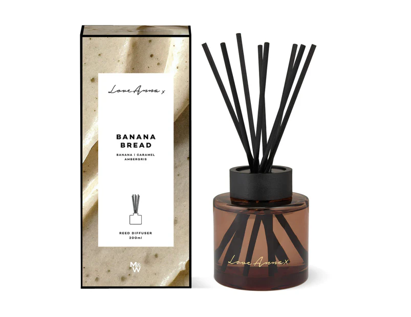 Love Anna Banana Bread Banana, Caramel & Ambergris Reed Diffuser 200mL