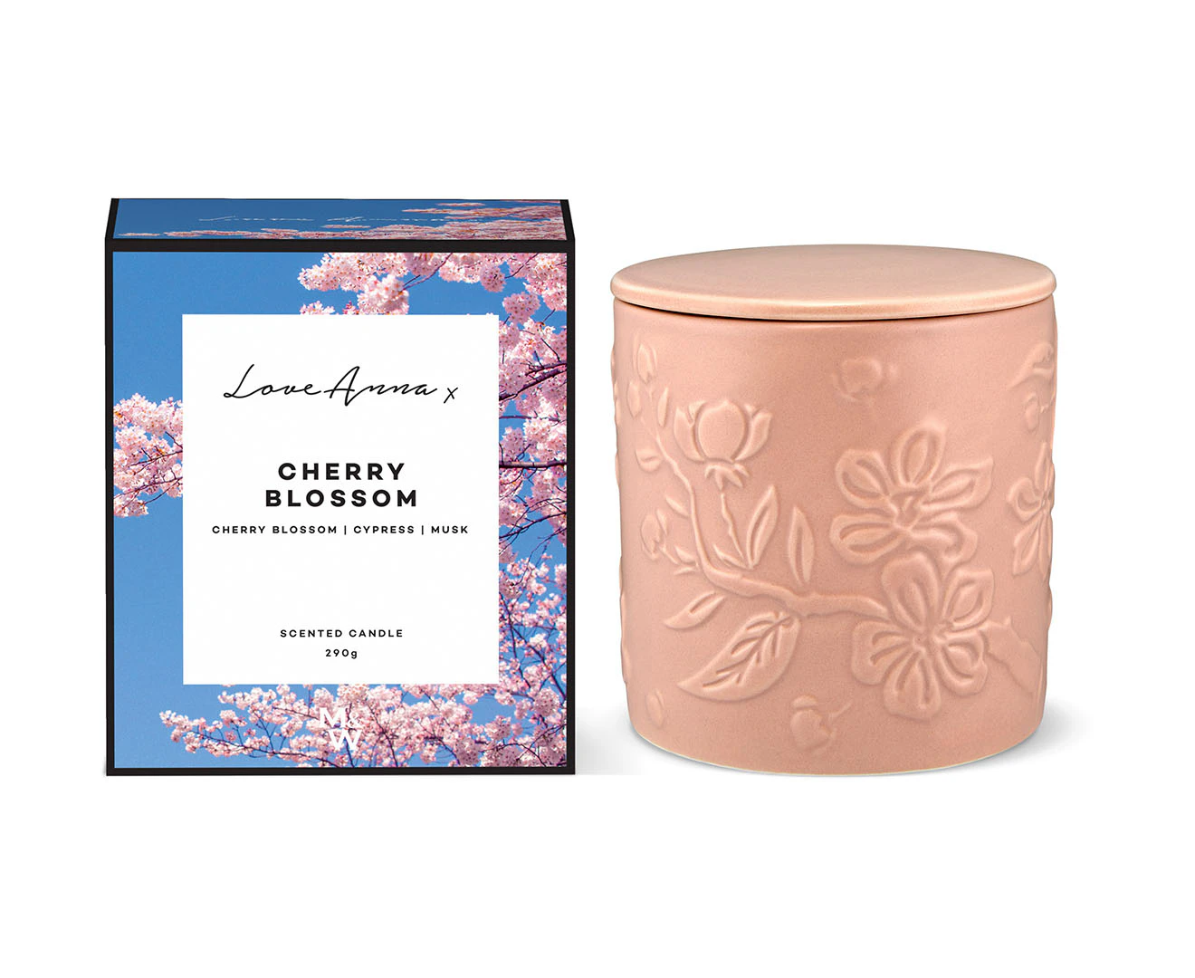 Love Anna Cherry Blossom, Cypress & Musk Scented Candle 290g