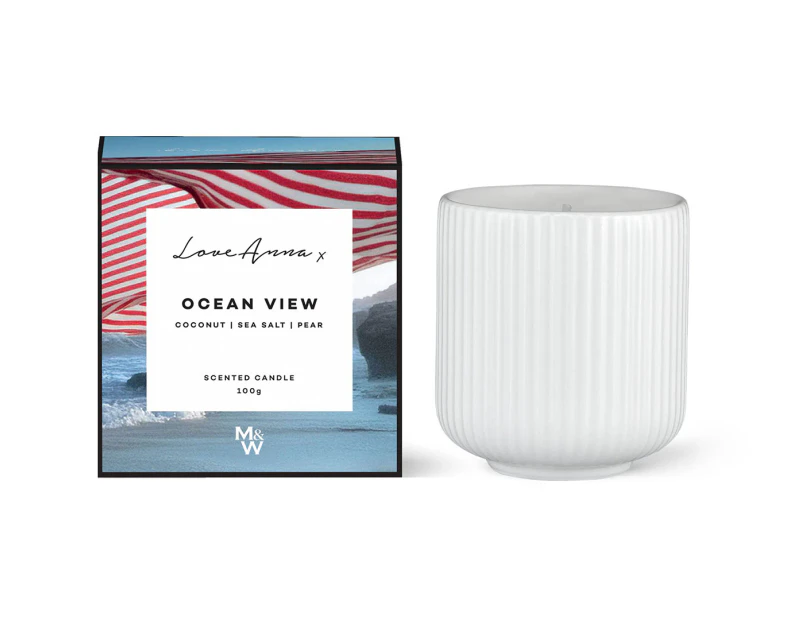 Love Anna Ocean View Coconut, Sea Salt & Pear Scented Candle 100g