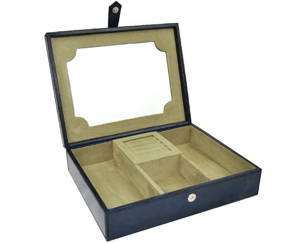 Leather Jewellery Box - Blue