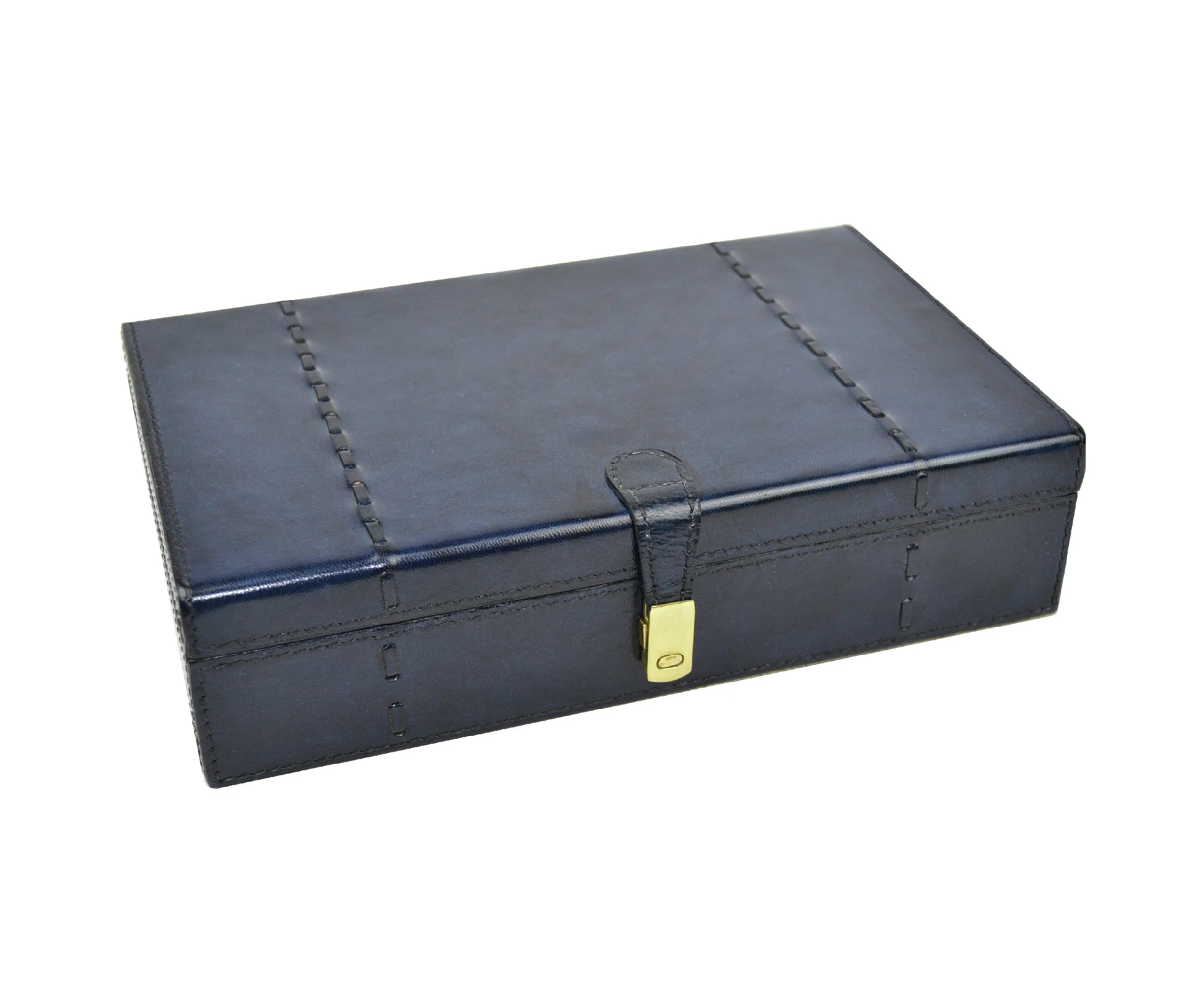 Leather Jewellery Box - Blue