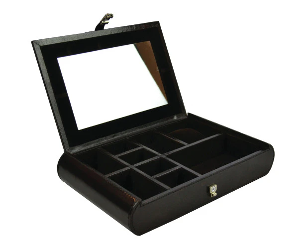 Leather Jewellery Box - Dark Brown