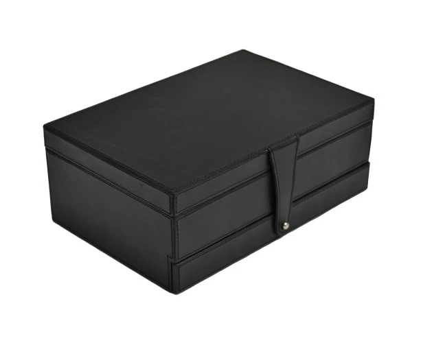 Leather Jewellery Box (Large) - Black