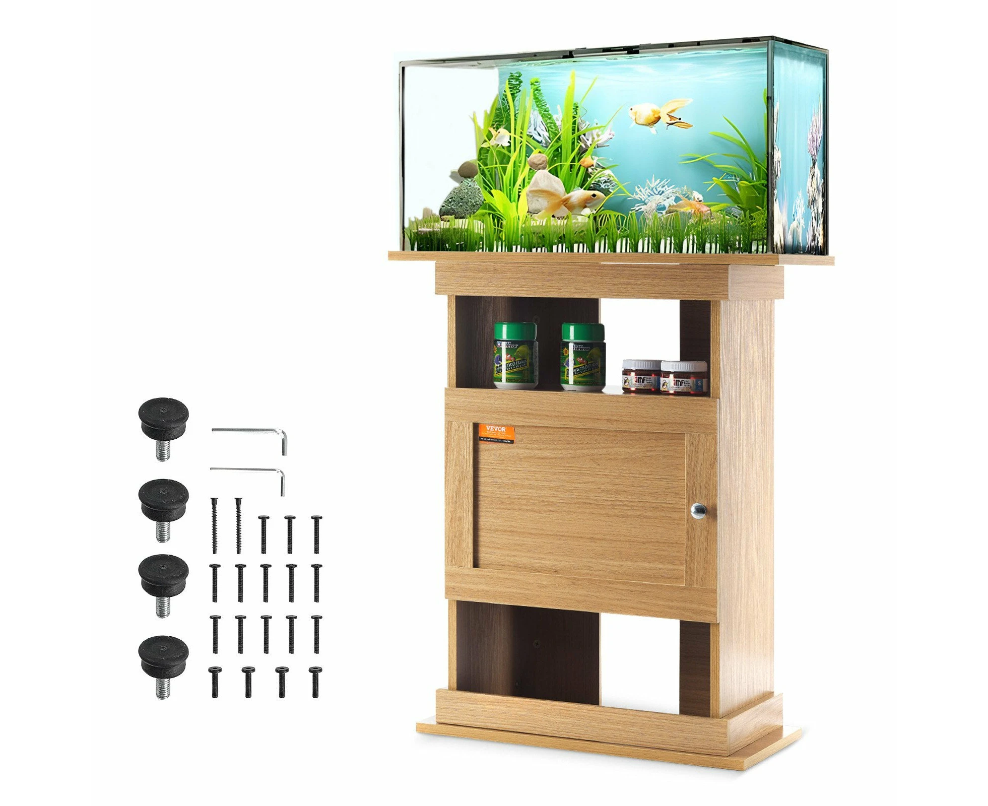 VEVOR Aquarium Stand, 20 Gallon Fish Tank Stand, 25.2 x 15.7 x 28.3 in MDF Turtle