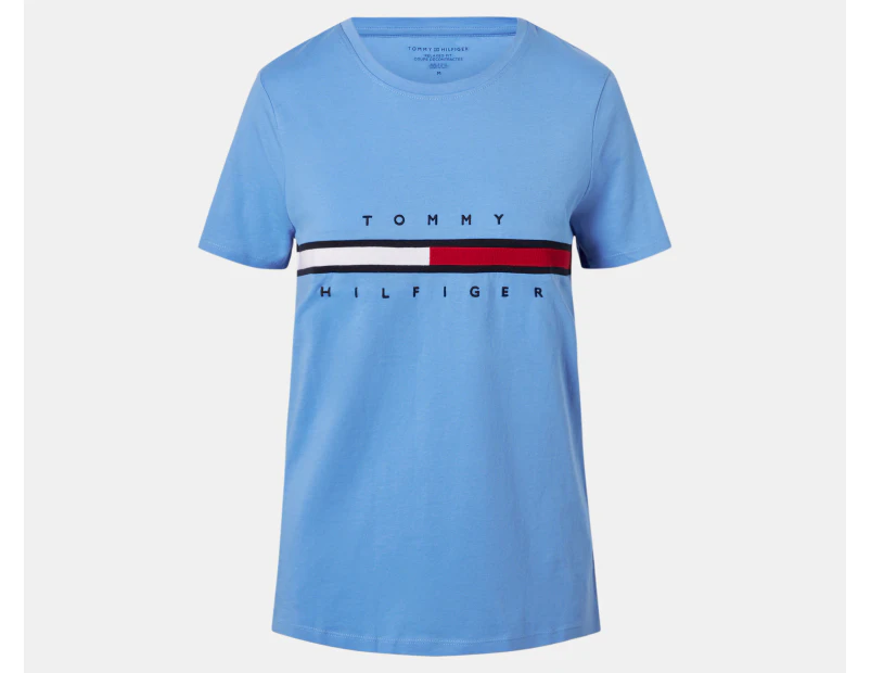 Tommy Hilfiger Women's Tina Madison Tee / T-Shirt / Tshirt - Blue Burst