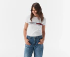 Tommy Hilfiger Women's Tina Madison Tee / T-Shirt / Tshirt - Optic White