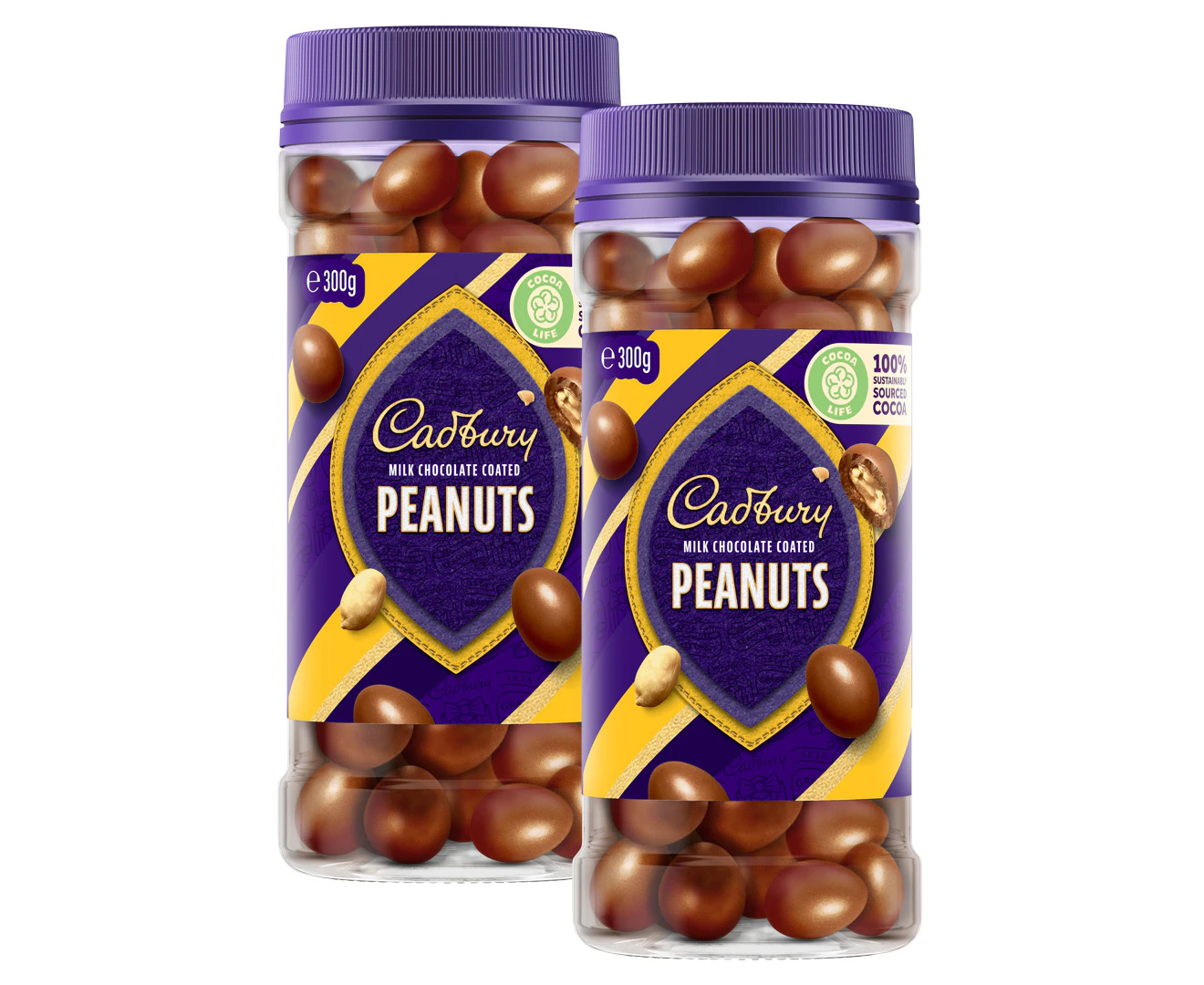 2 x Cadbury Milk Chocolate Coated Peanuts 300g