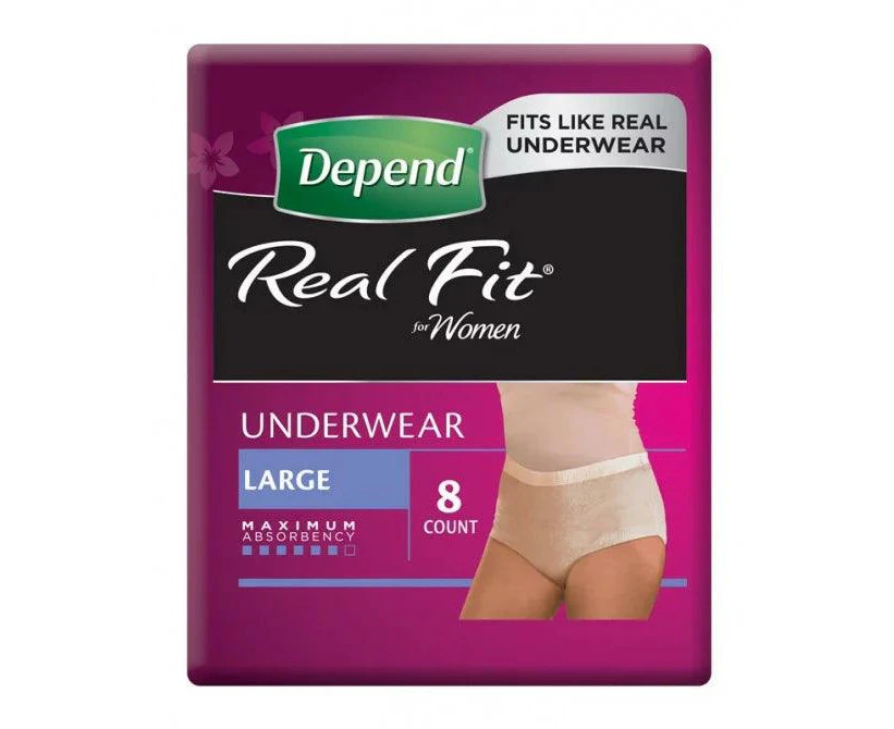 Depend Real Fit For Women Pants 7D Lge 8 pack