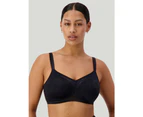 Triumph Lacy Minimiser N Wireless Wire Free Bra Women Comfy Underwear Plus Size - Black